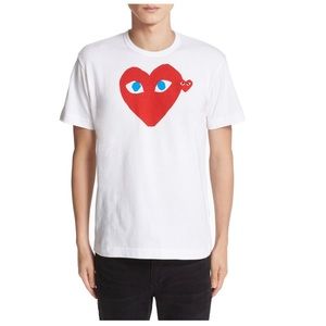 NWOT Comme des Garçons Heart Face Graphic Tee